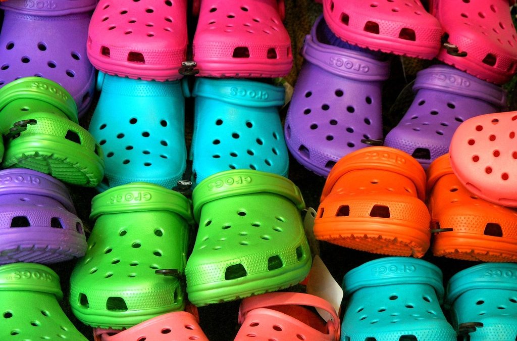 Crocs in all rainbow colors