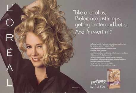 L'Oreal ad with Cybil Shepard Because I'm worth it