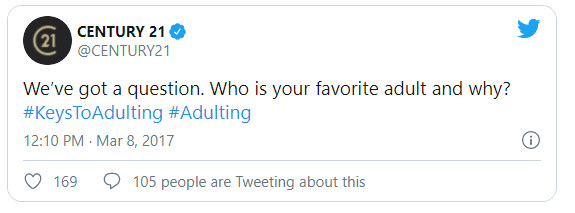 Century 21 tweet #adulting