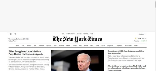 NY Times Header on Brave 9-29-21